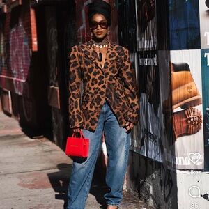 Naked Wardrobe Animal Print Blazer